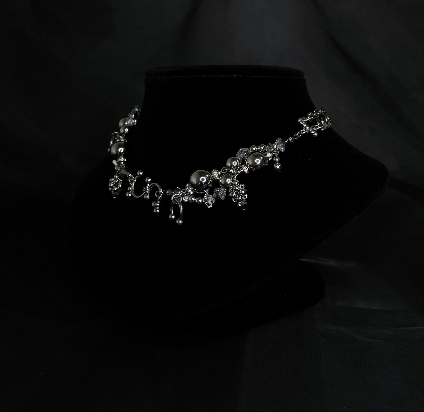 wave choker / necklace ( silver )