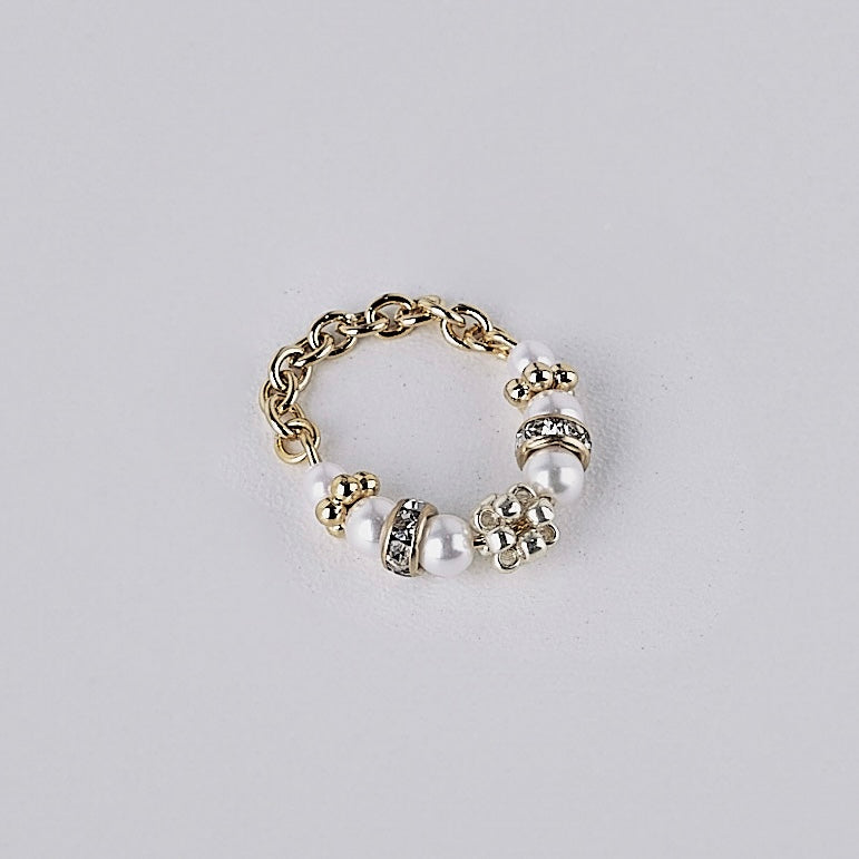 pearl ring Ⅱ (gold & white)