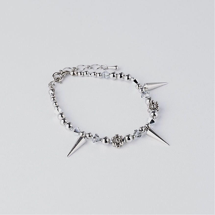 studs crystal bracelet (silver)