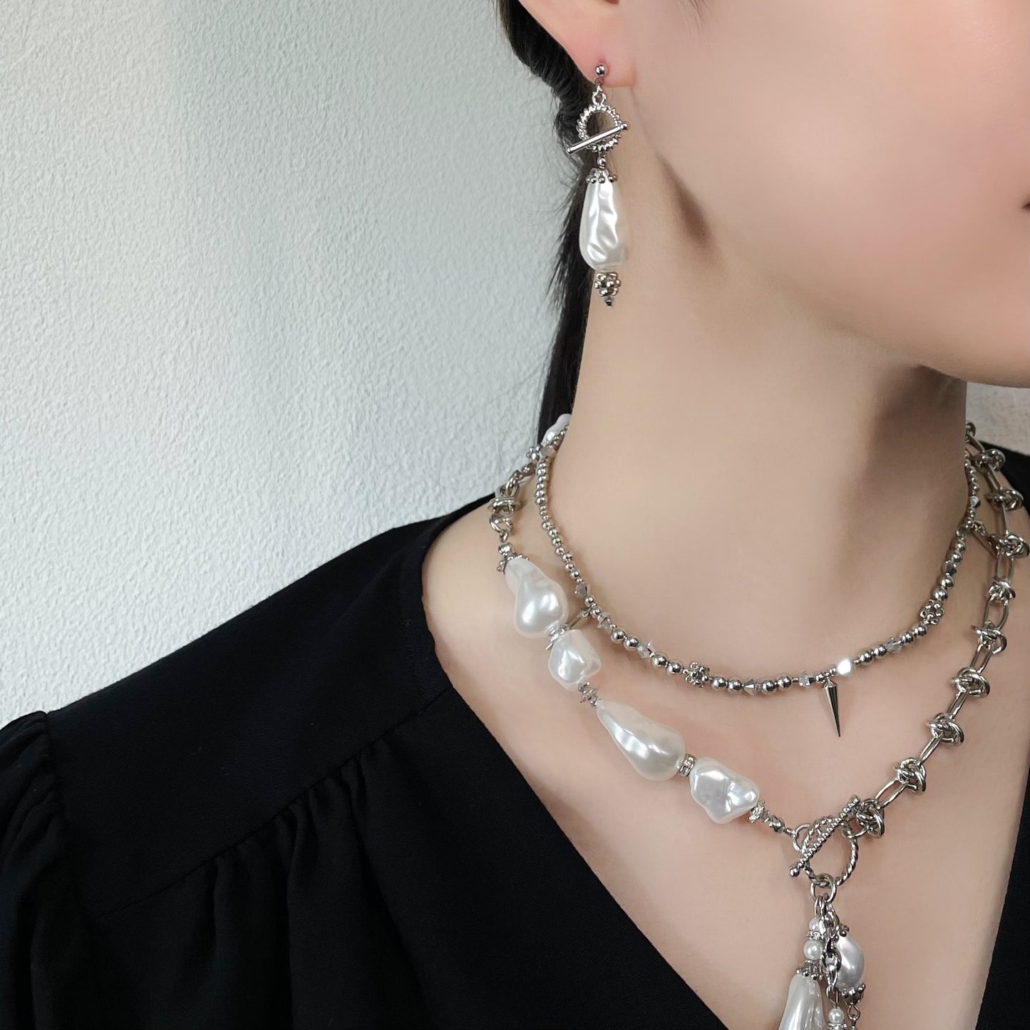 baroque pearl pierce Ⅰ (silver)