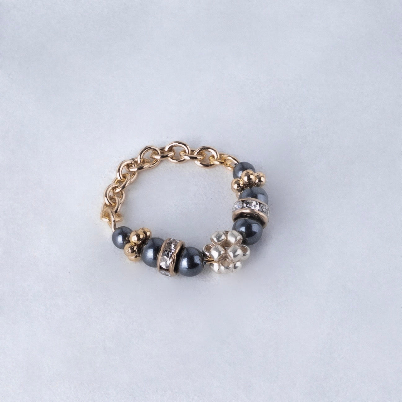 pearl ring Ⅱ (gold & black)