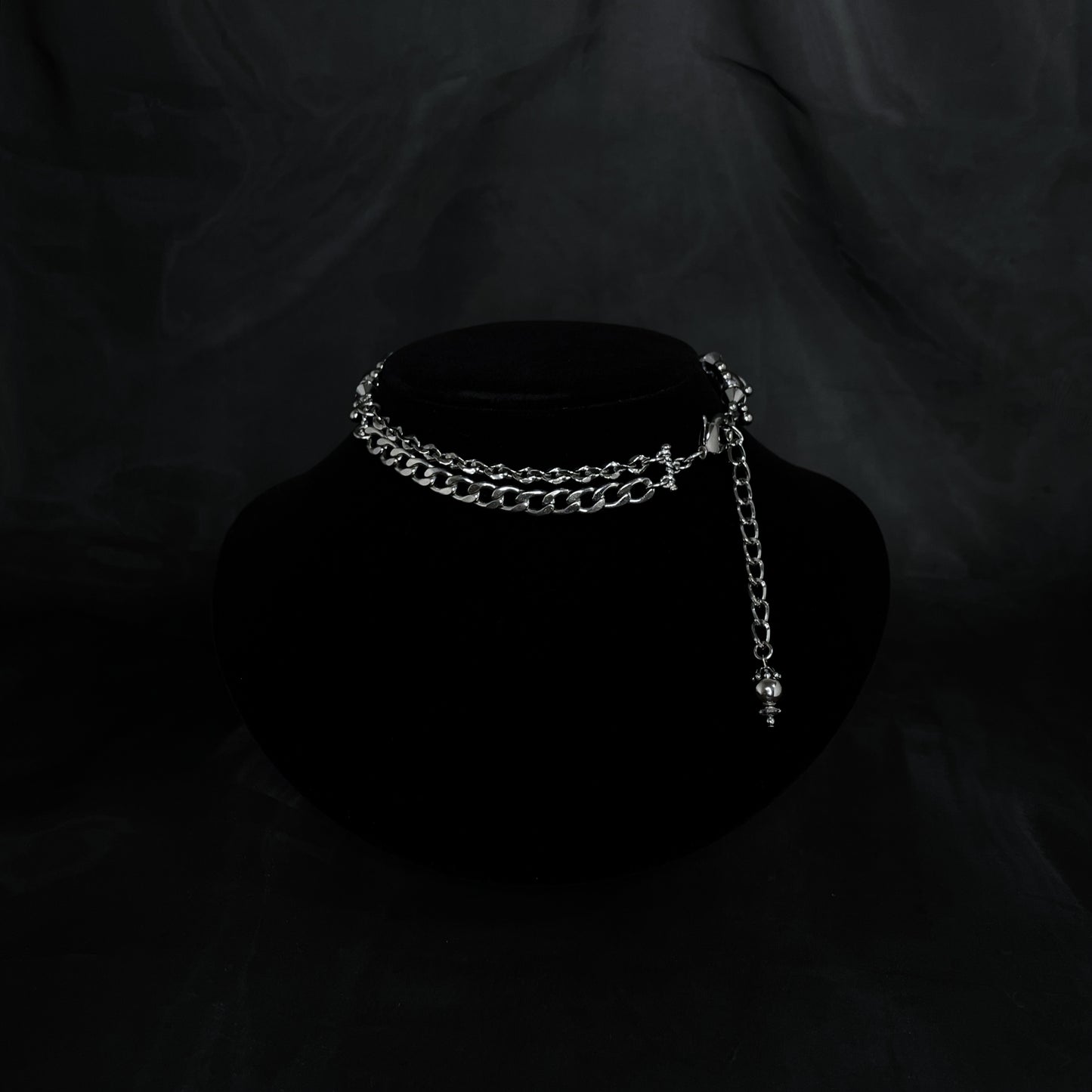wave choker / necklace ( silver )