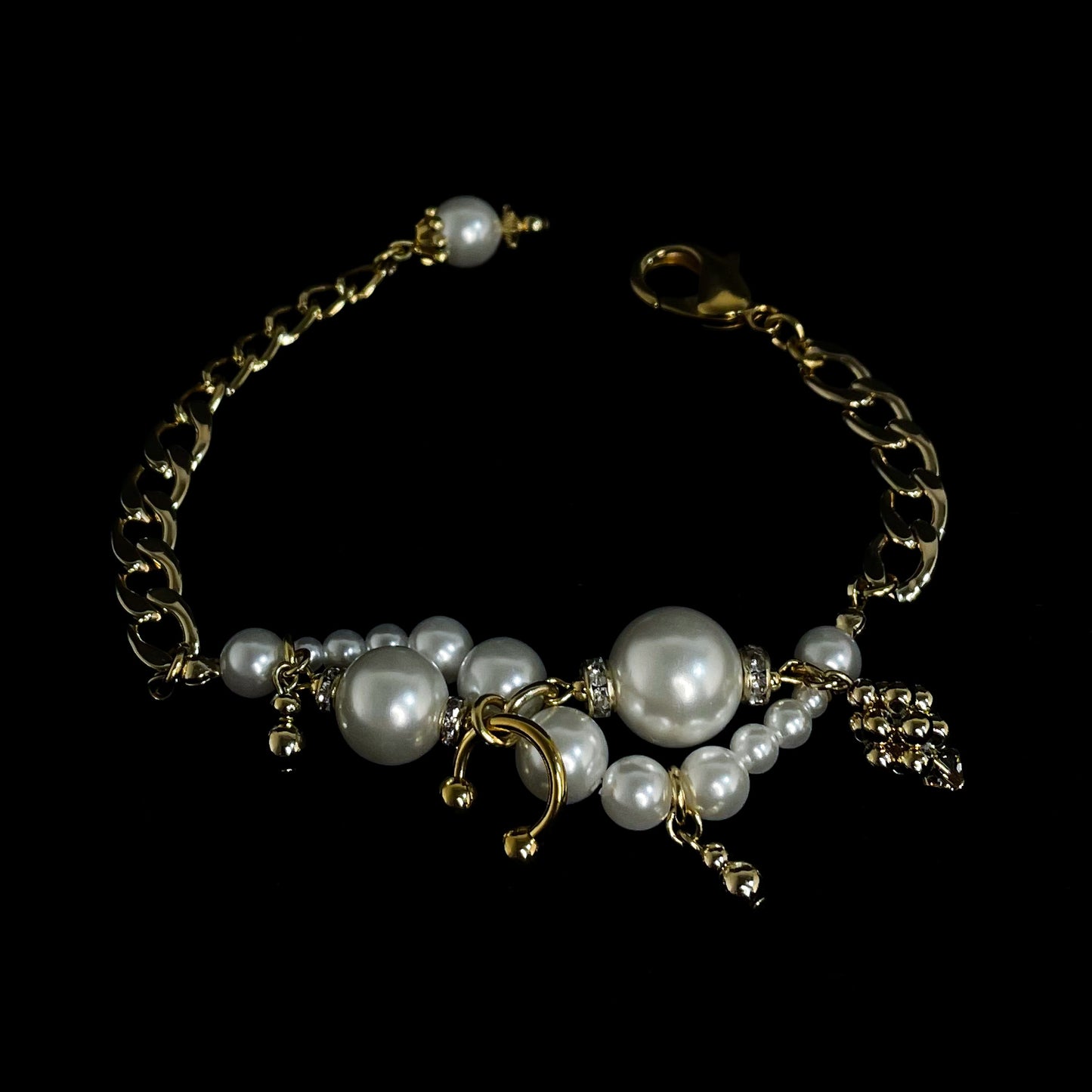 wave bracelet ( gold × white )