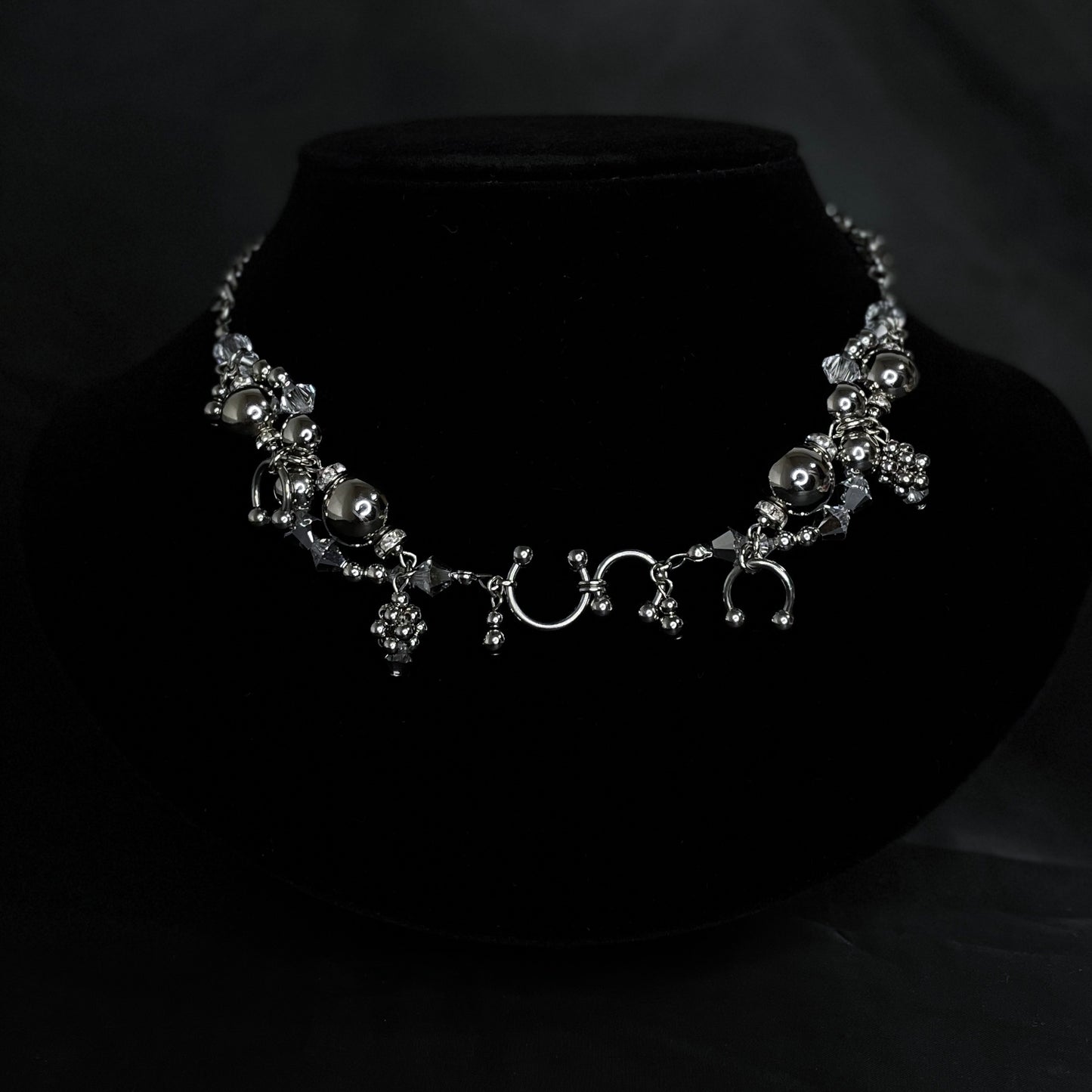 wave choker / necklace ( silver )