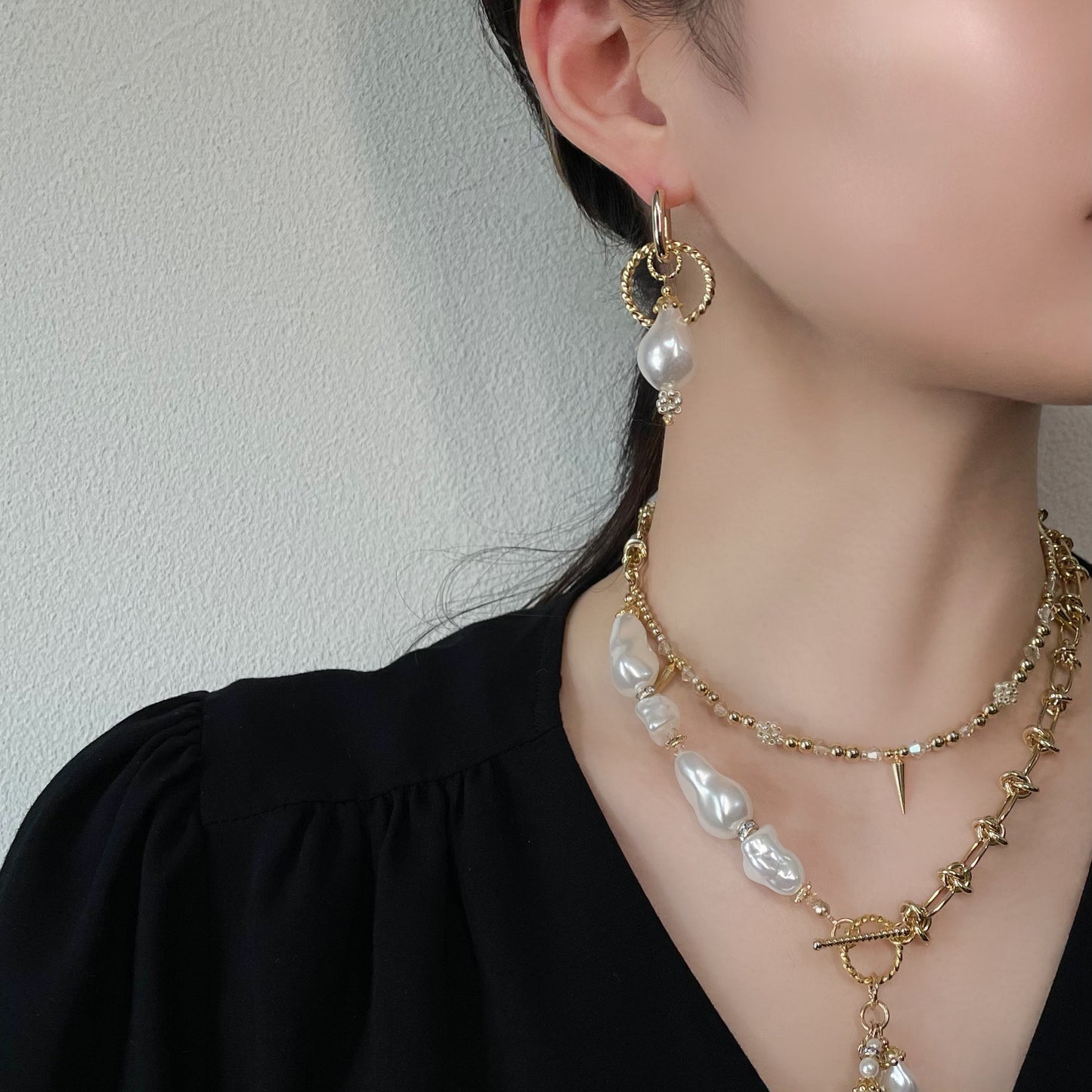 baroque pearl pierce Ⅱ (gold)