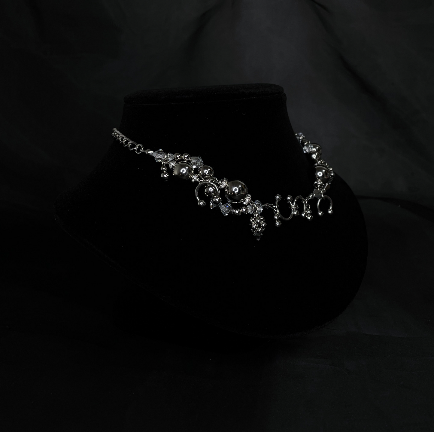 wave choker / necklace ( silver )