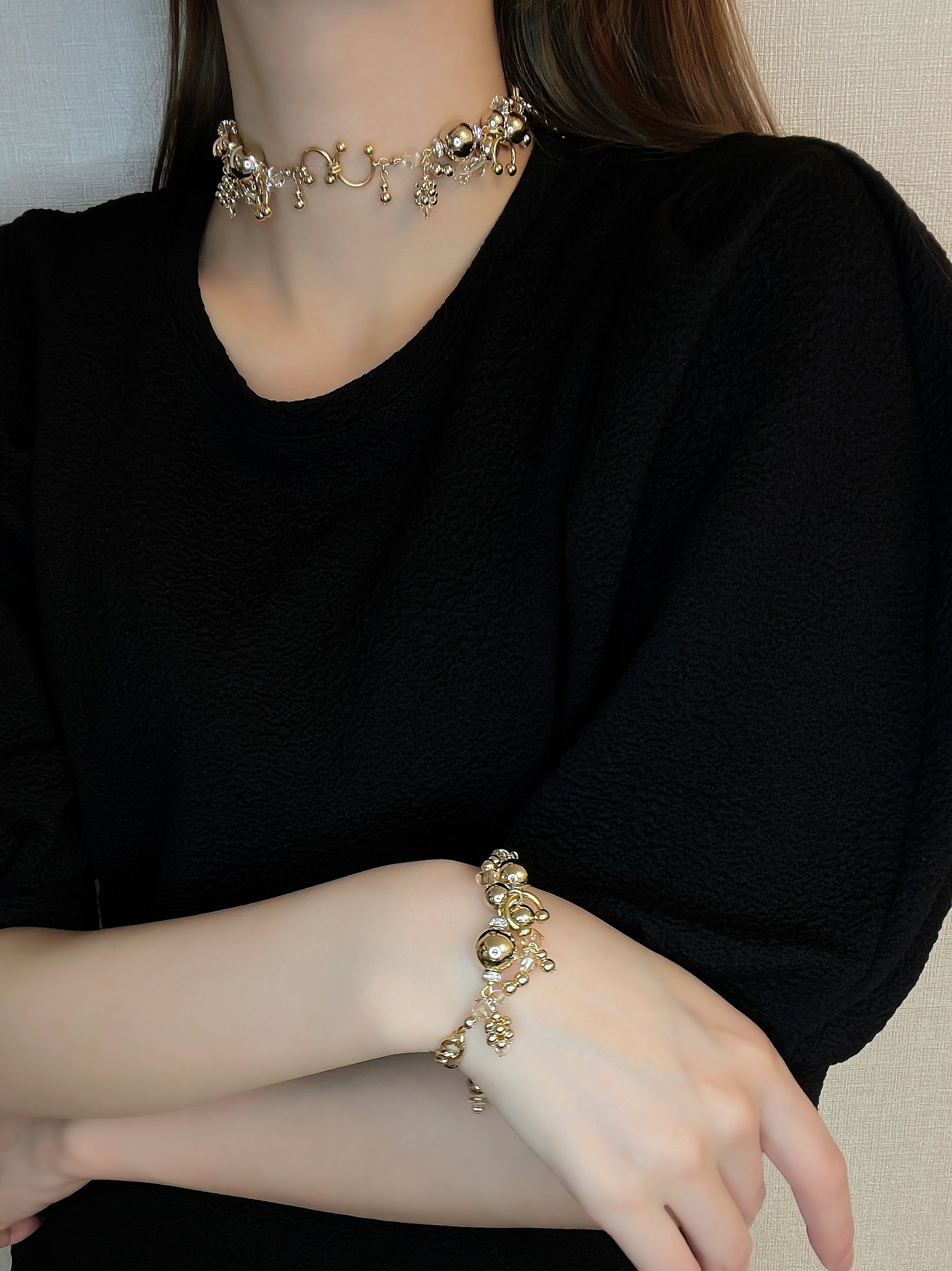 wave choker / necklace ( gold )