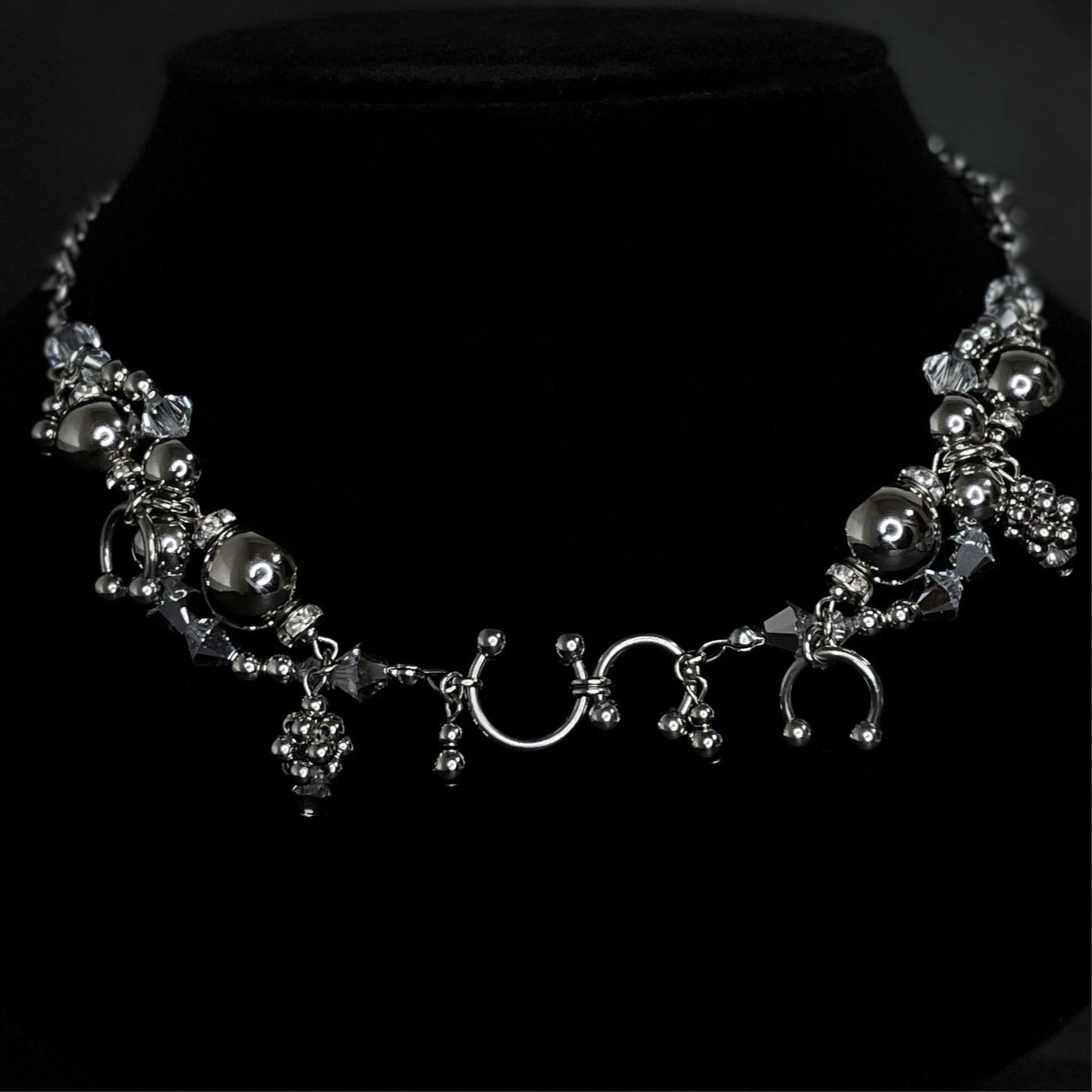 wave choker / necklace ( silver )