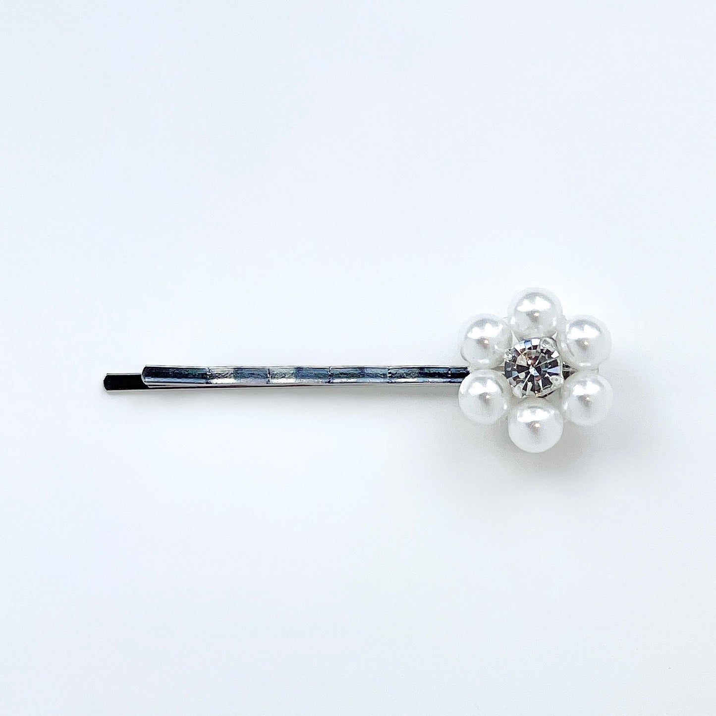 flower pearl hairpin (white)