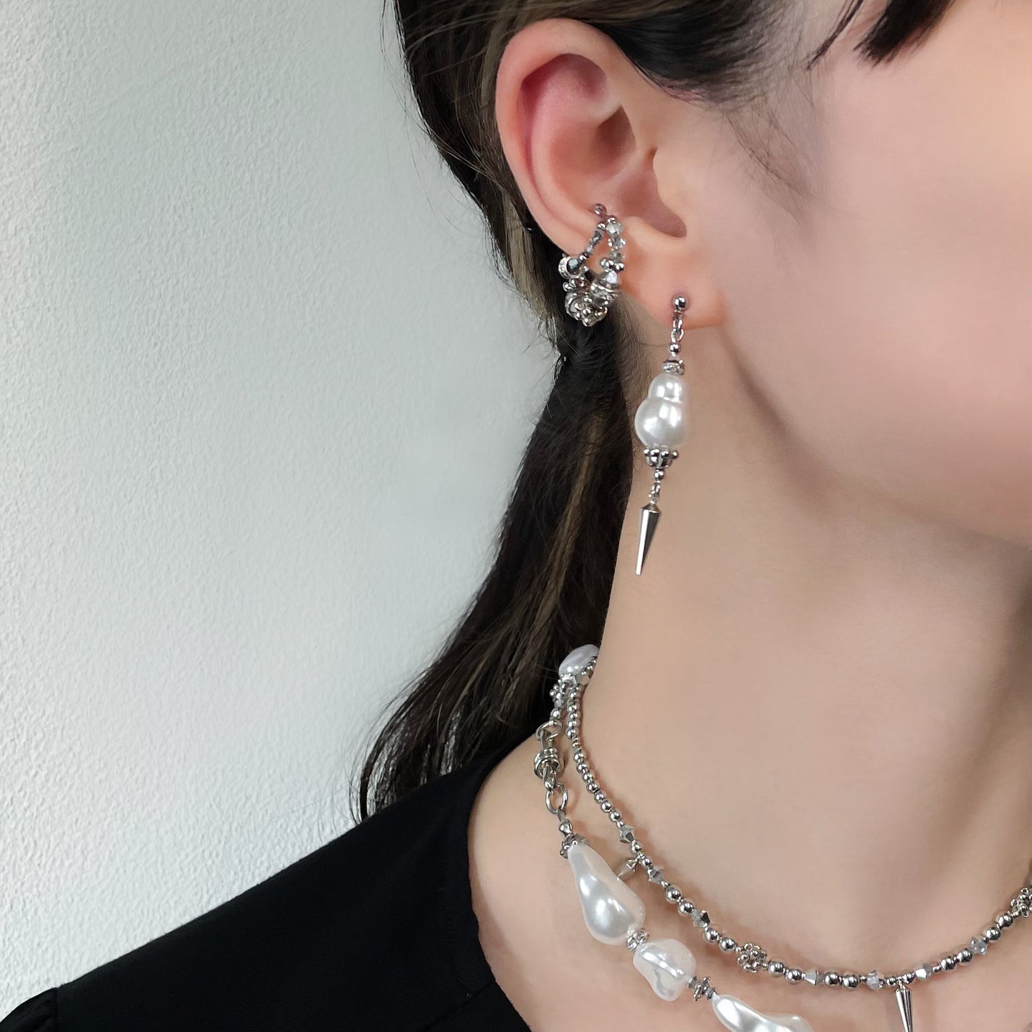 baroque pearl pierce Ⅲ (silver)