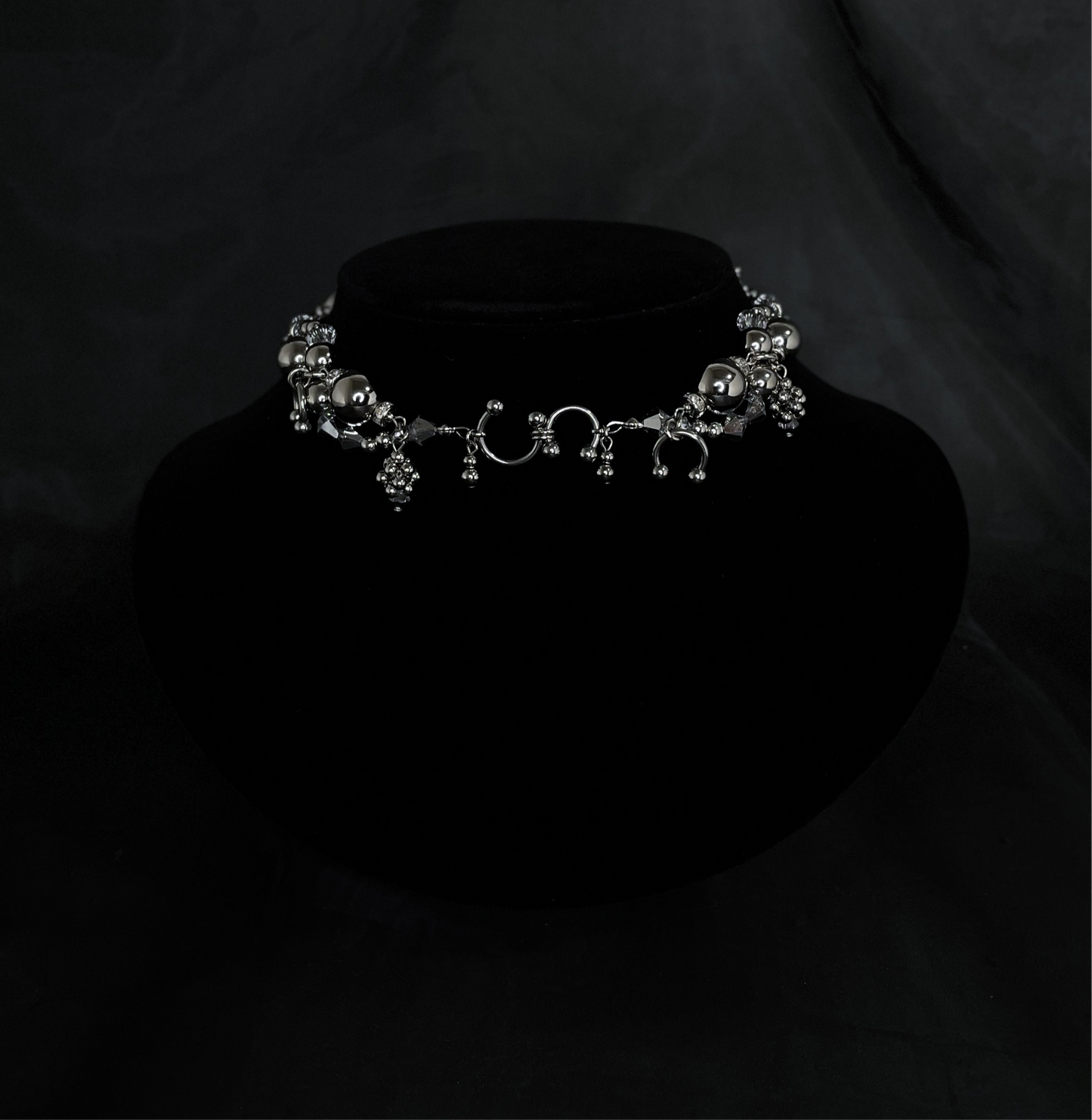wave choker / necklace ( silver )