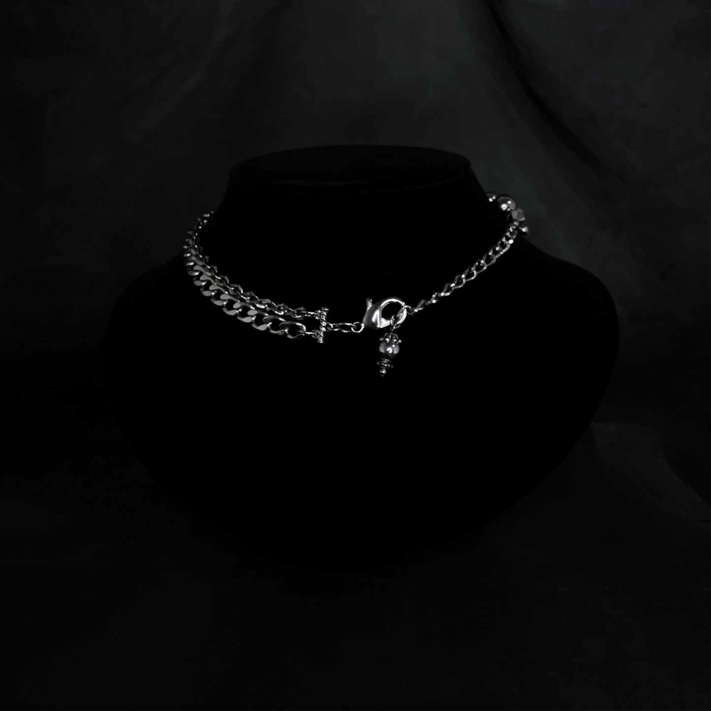 wave choker / necklace ( silver )