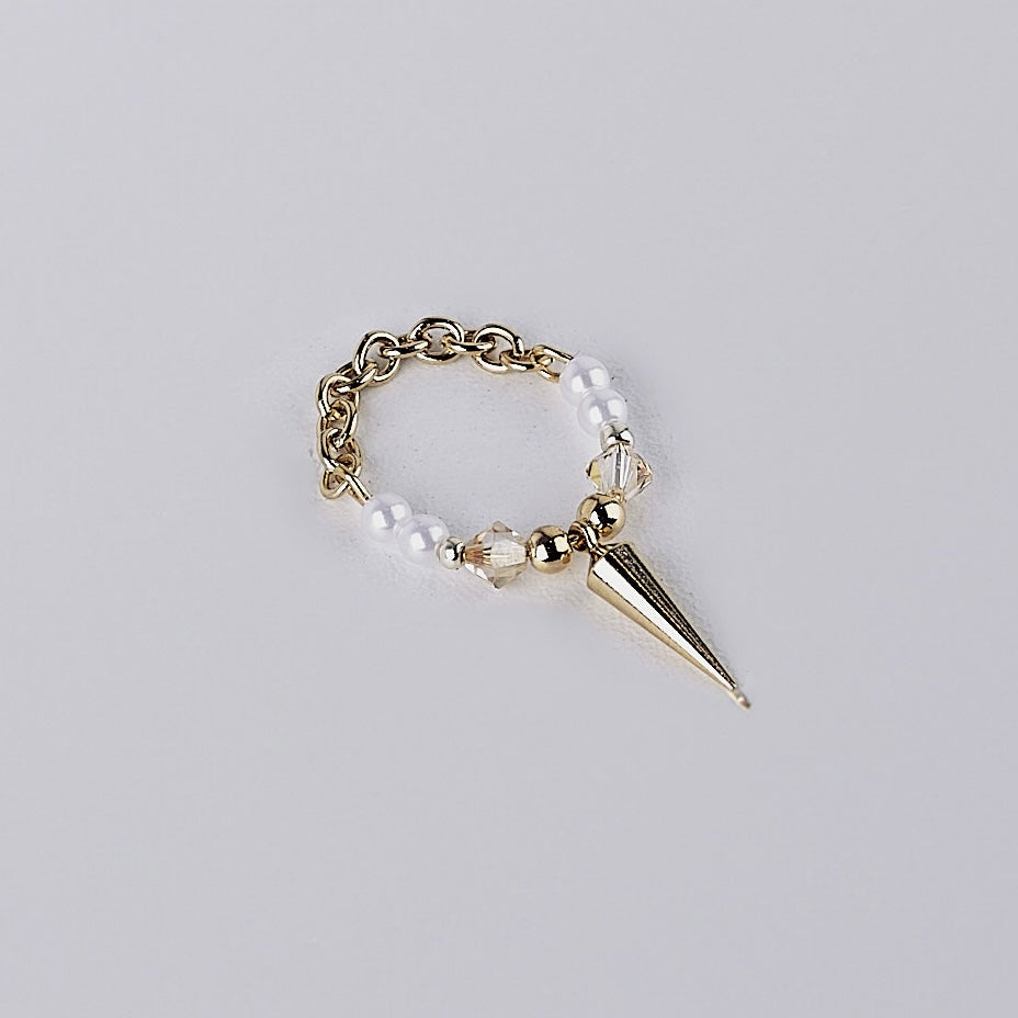 studs pearl ring (gold & white)