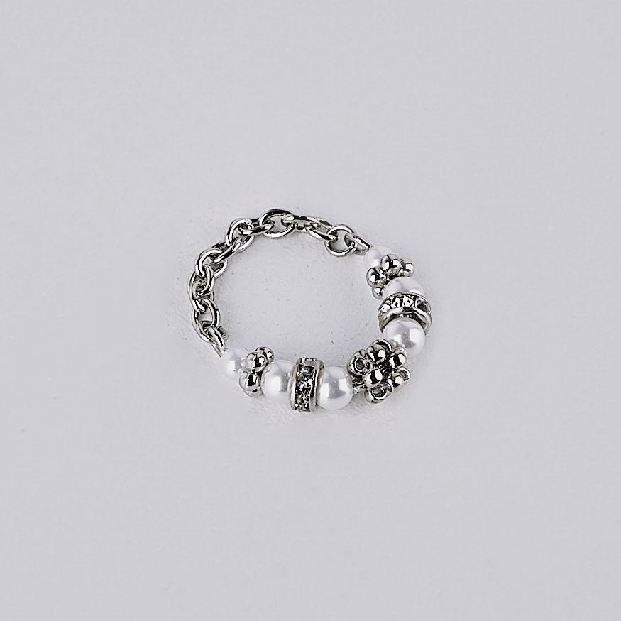 pearl ring Ⅱ (silver & white)