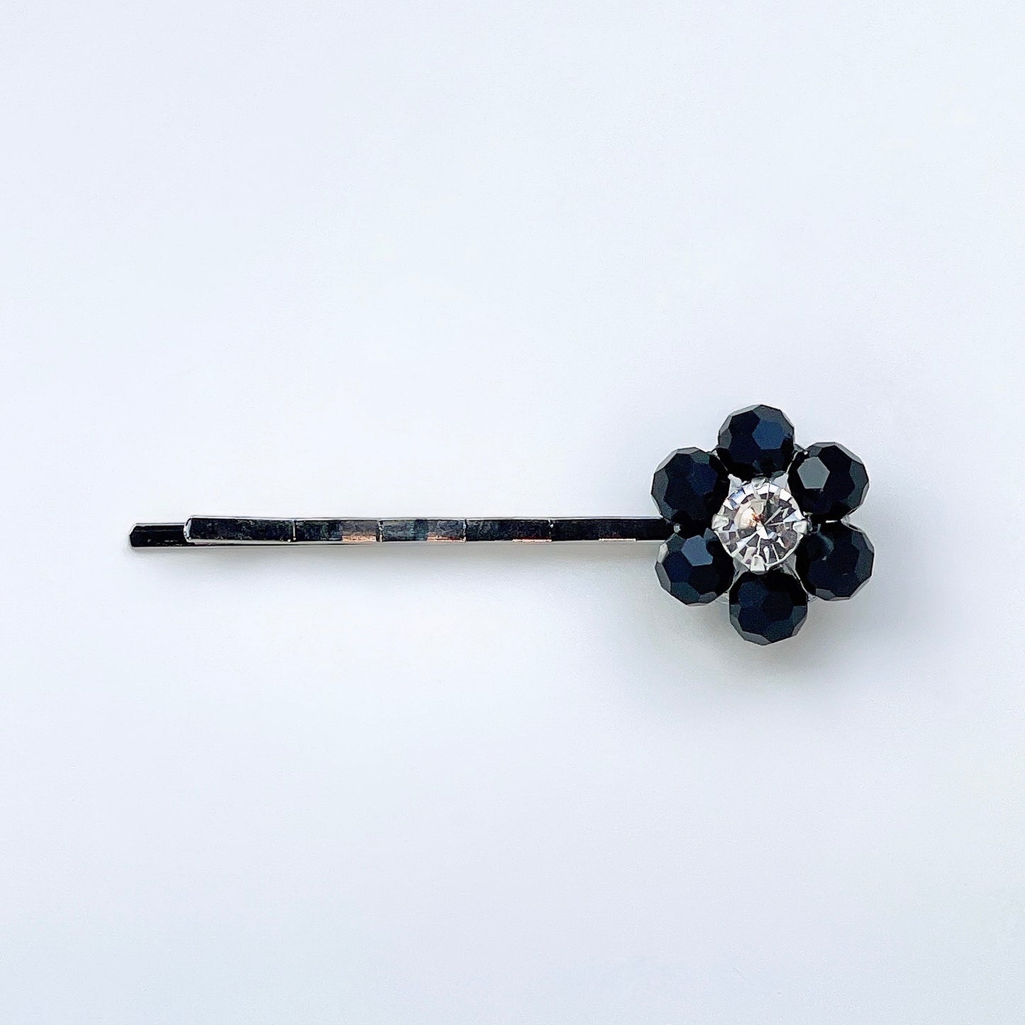 flower crystal hairpin (black)