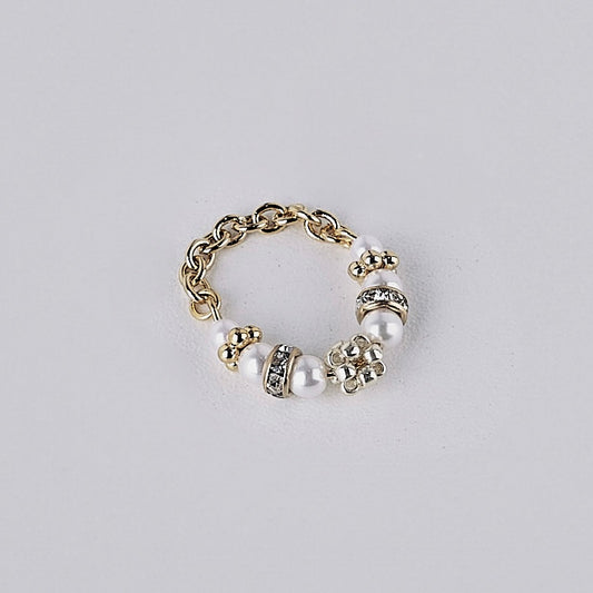 pearl ring ⅠⅠ (gold & white)