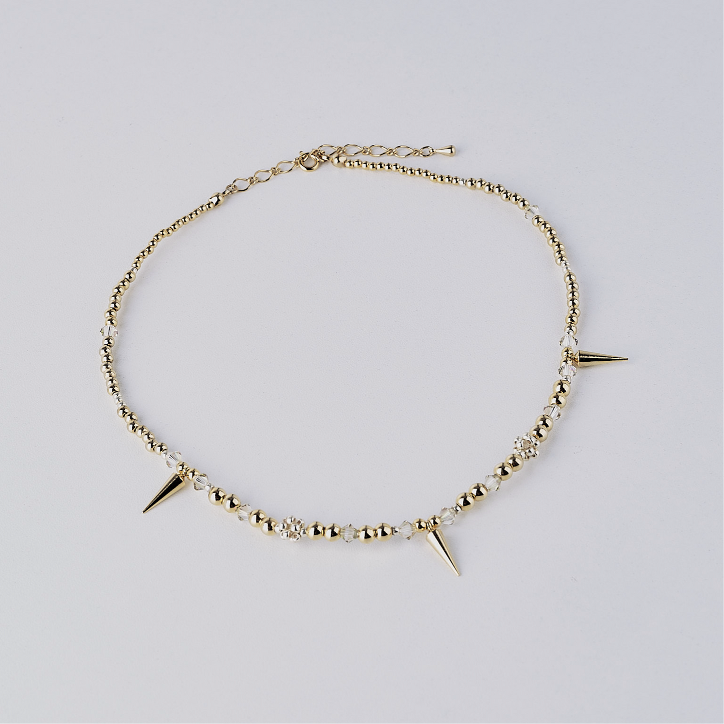 studs crystal necklace (gold)