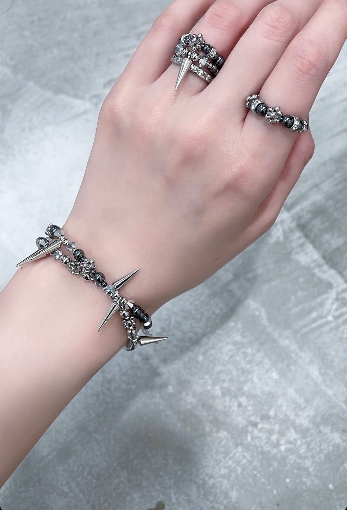 studs crystal bracelet (silver)