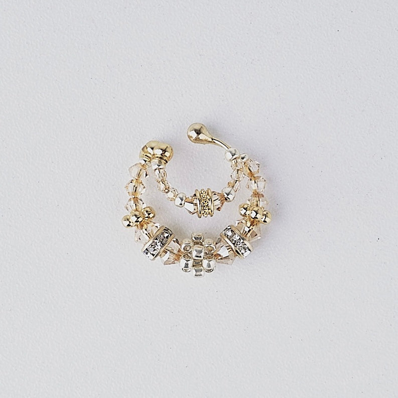 crystal double ear cuff (gold)