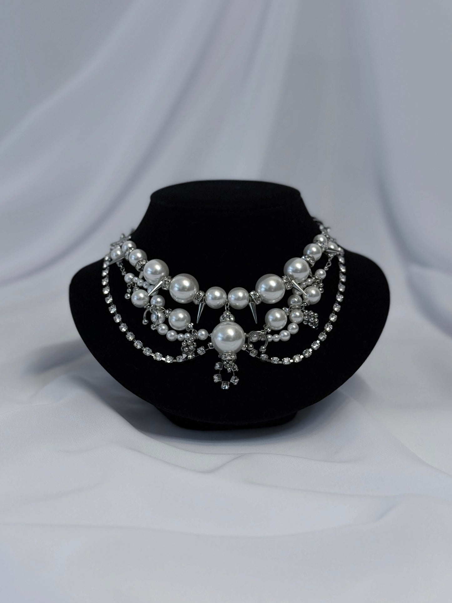 lulu wave decorative choker (silver)