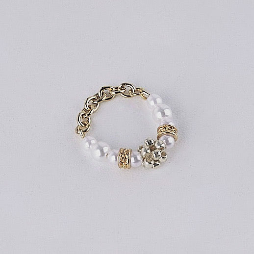 pearl ring Ⅰ (gold & white)