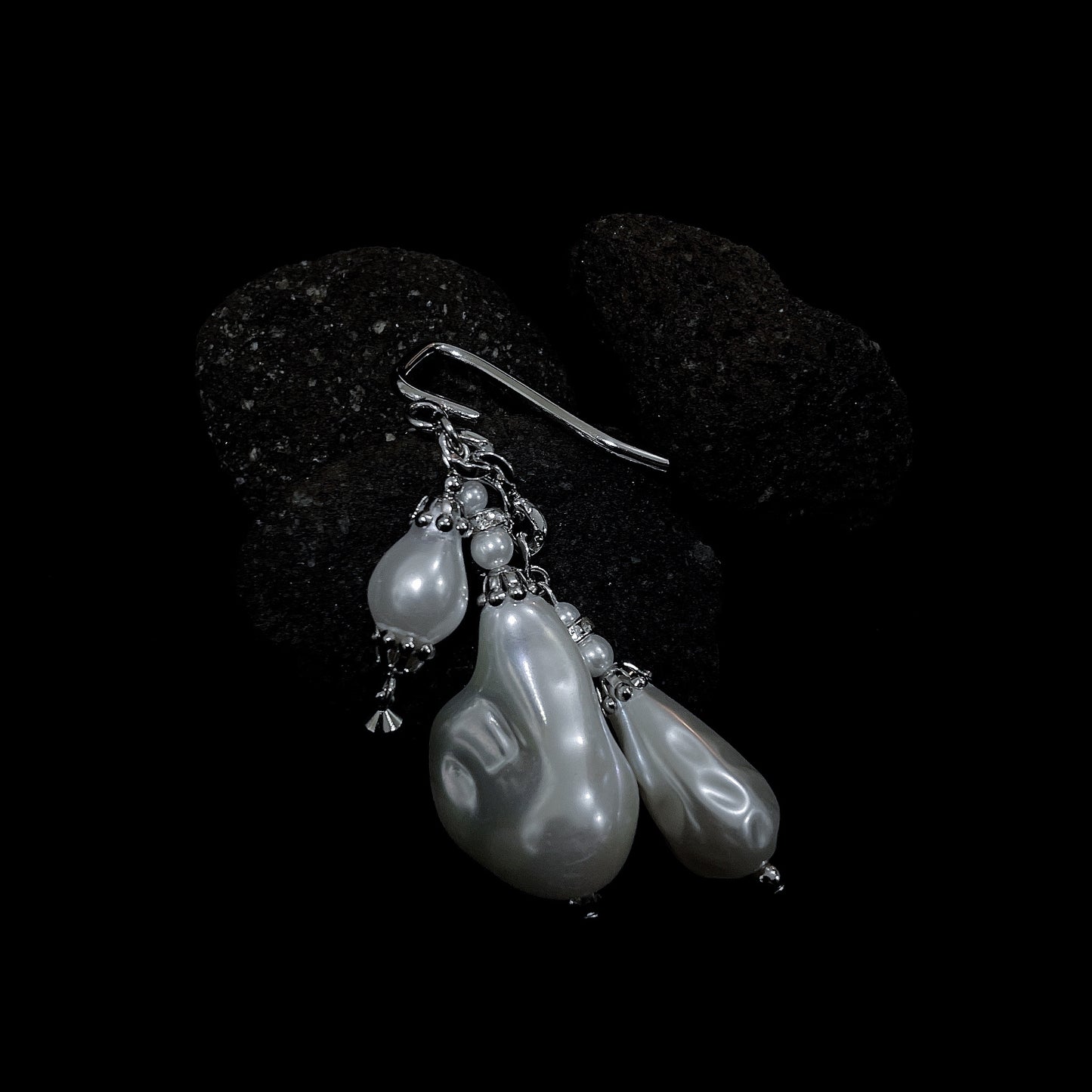 baroque pearl pony hook (silver)