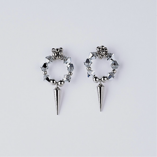 studs crystal pierce (silver)