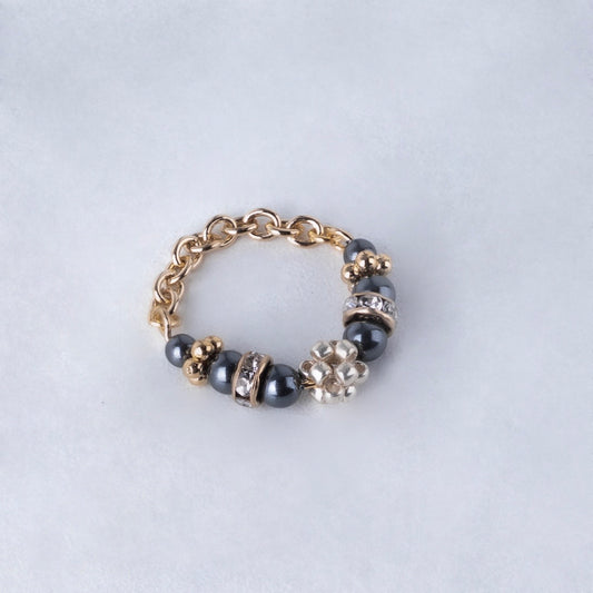 pearl ring Ⅱ (gold & black)