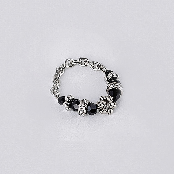 crystal ring Ⅱ (silver & black)