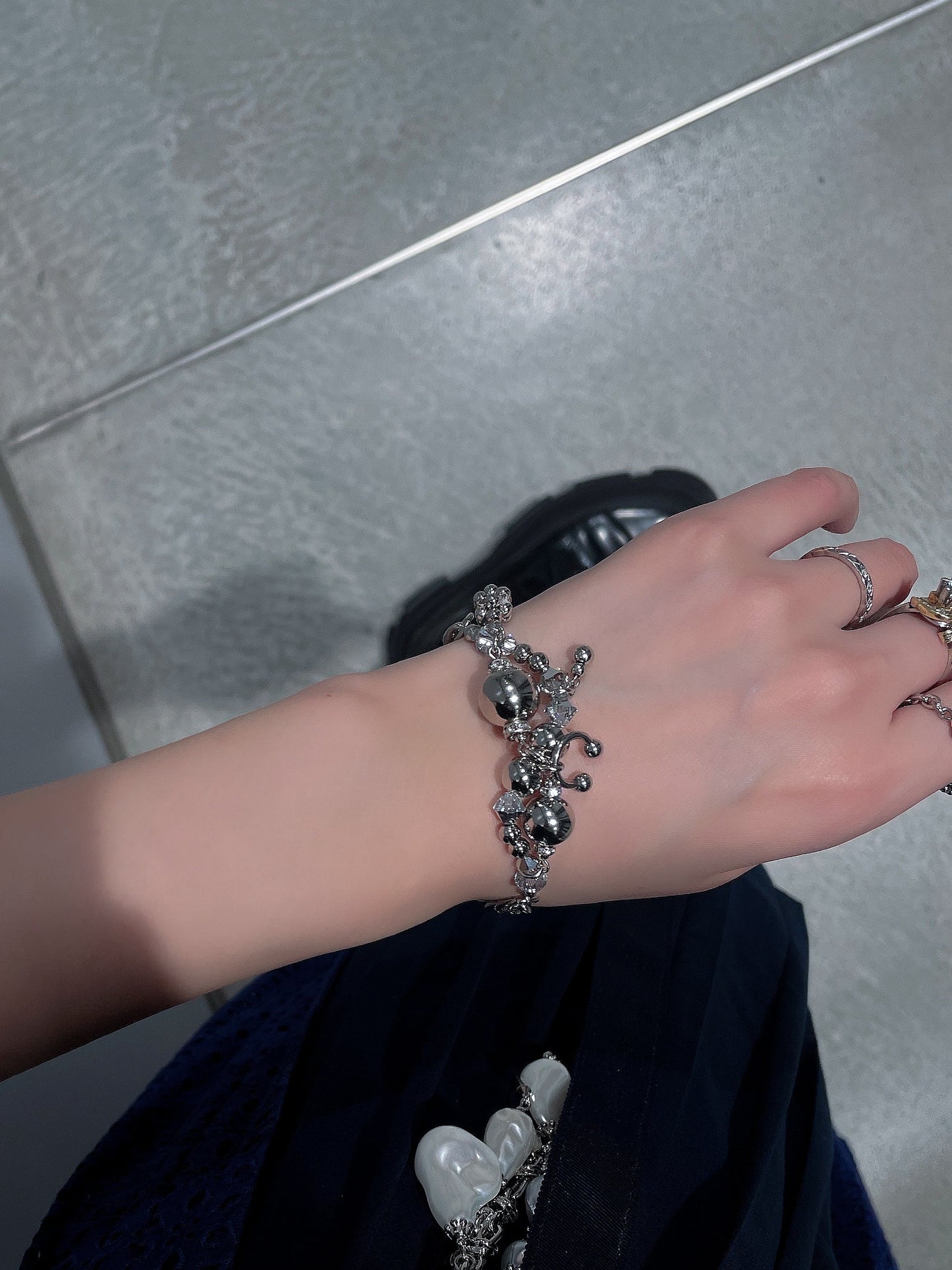 lulu wave bracelet ( silver )