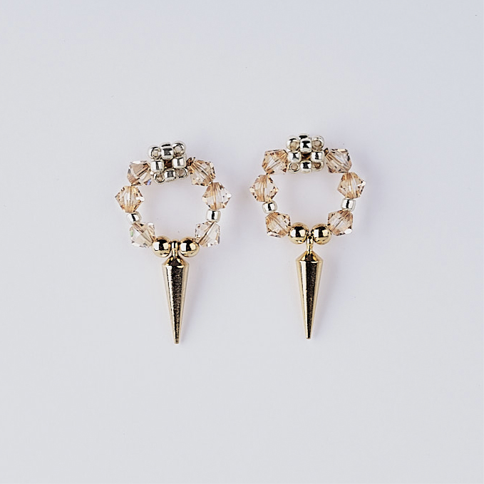 studs crystal pierce (gold)