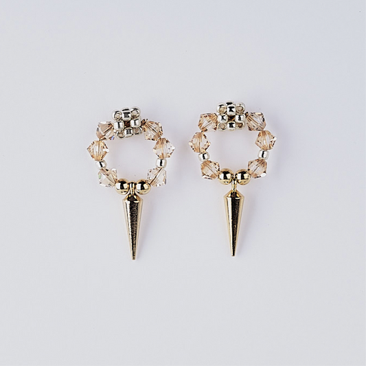 studs crystal pierce (gold)