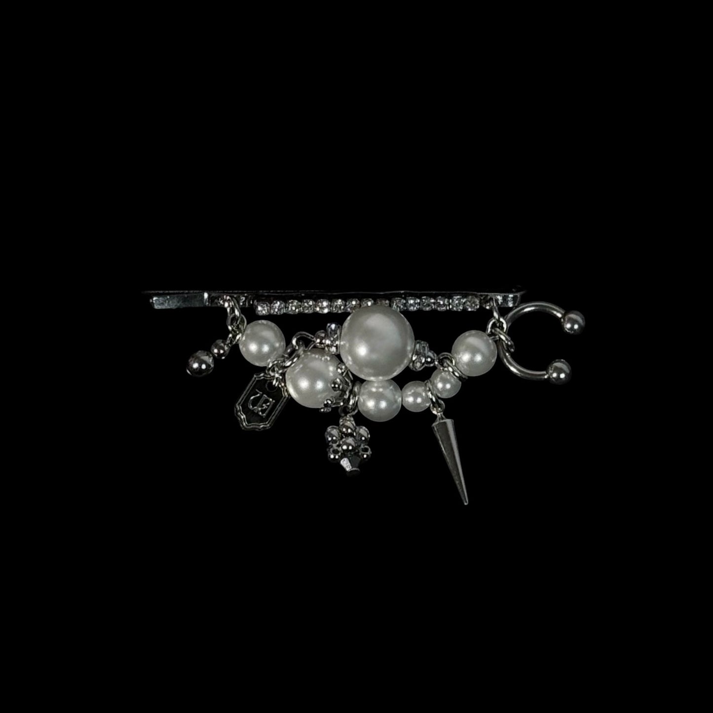 lulu spike wave hair clip (white×silver)