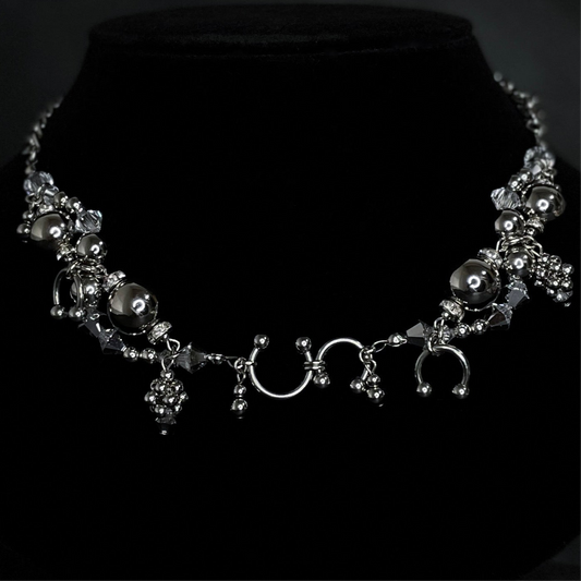wave choker / necklace ( silver )
