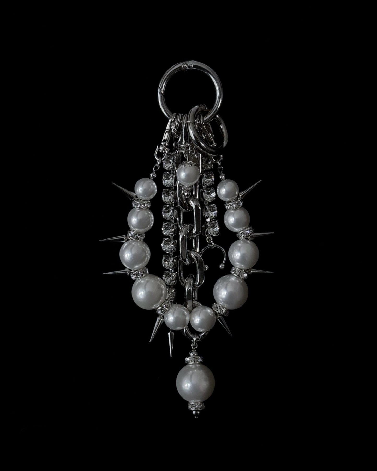 spike multi-way bag  charm (silver)