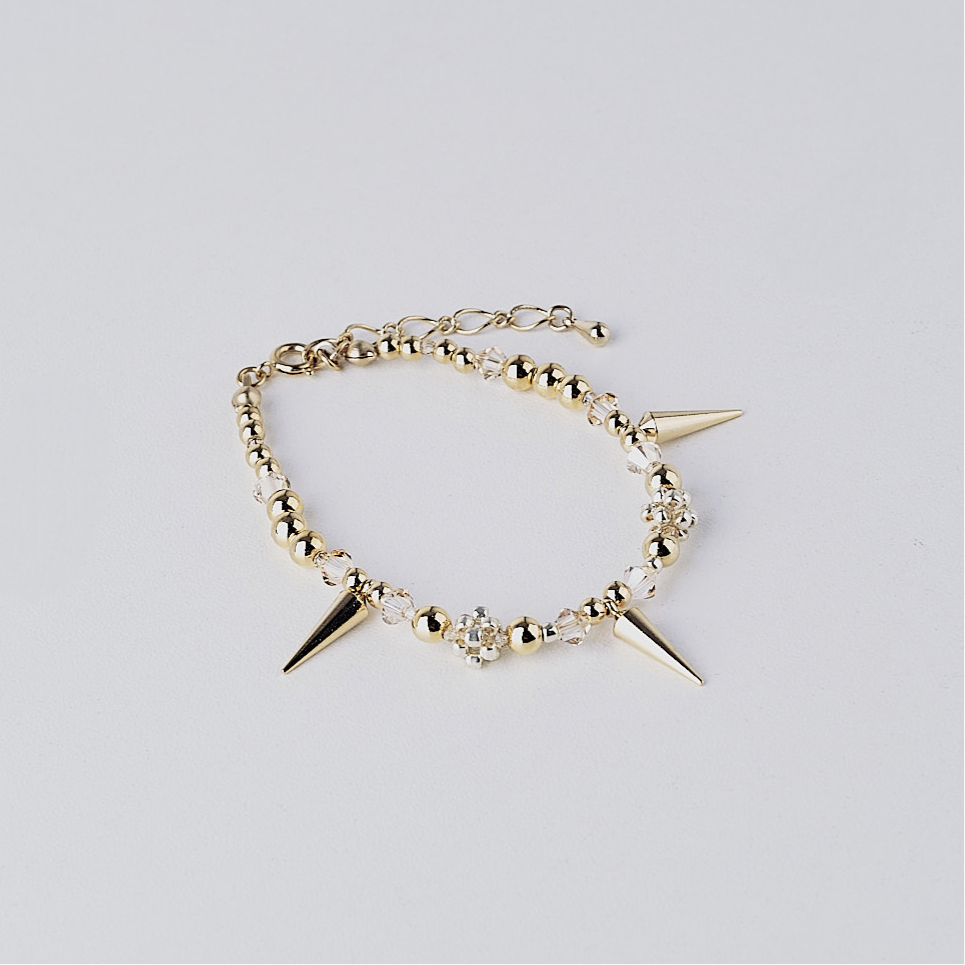 studs crystal bracelet (gold)