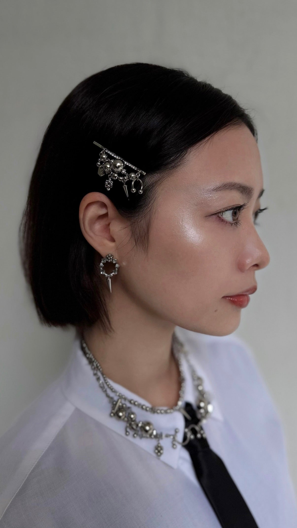 lulu spike wave hair clip (silver)