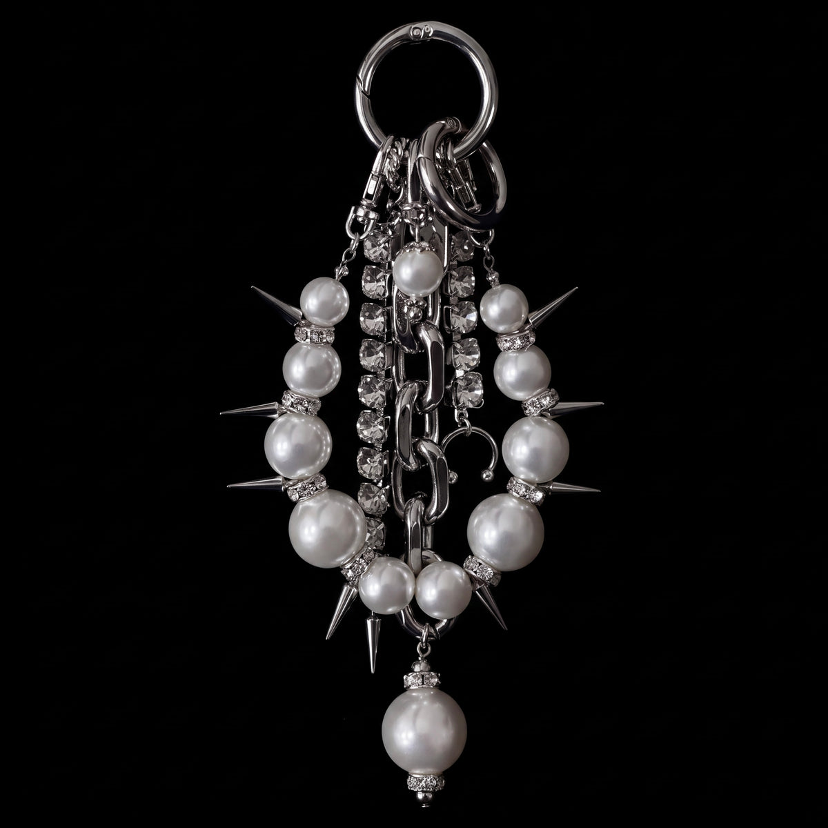 spike multi-way bag  charm (silver)