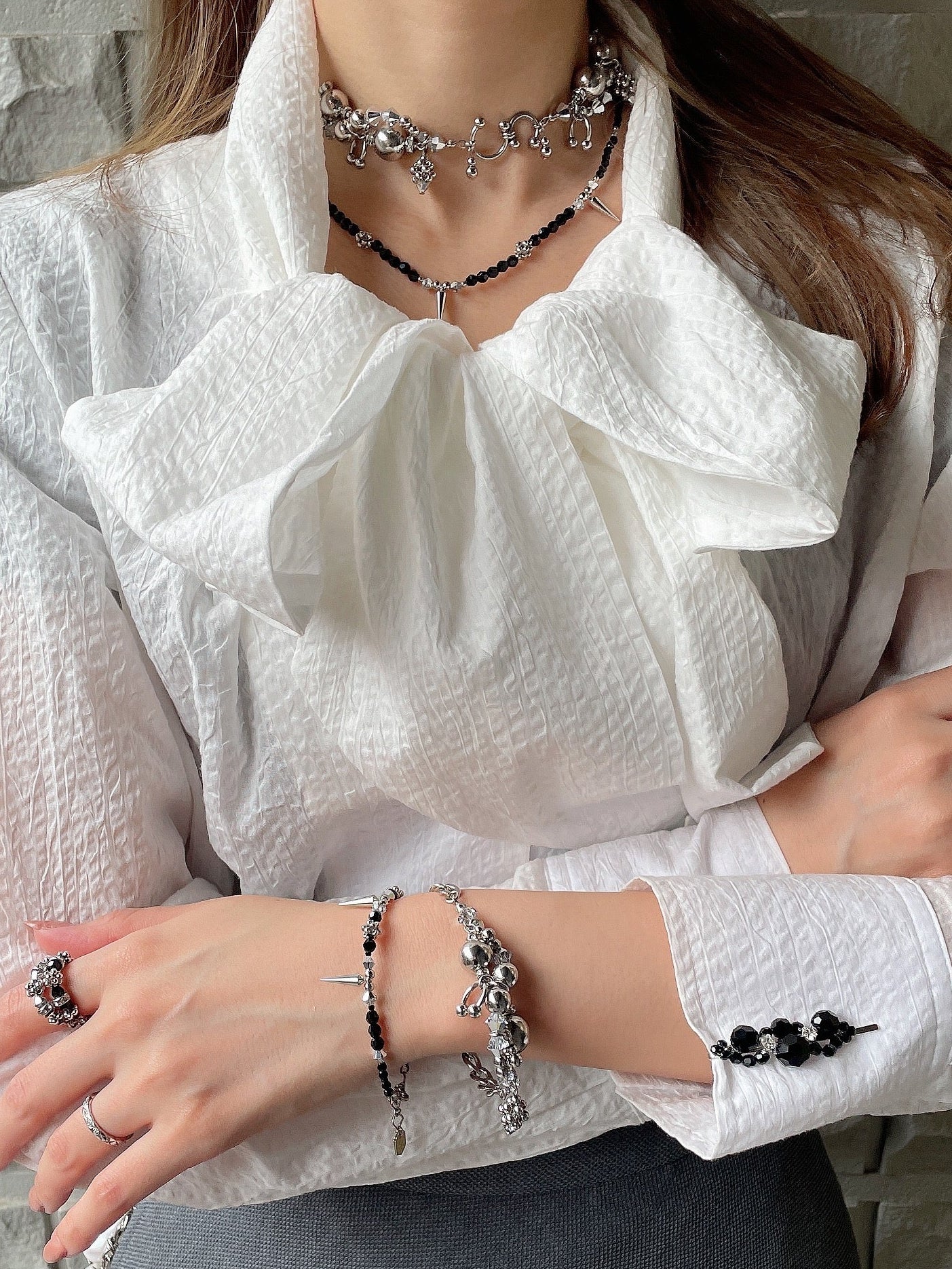 lulu wave bracelet ( silver )