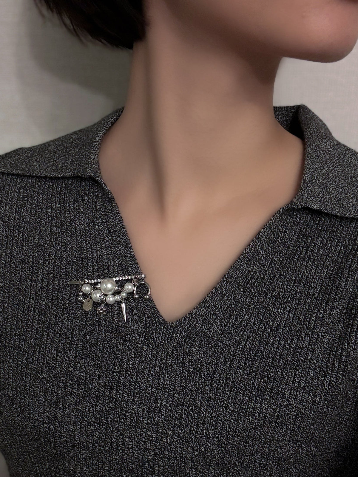 lulu spike wave hair clip (silver)