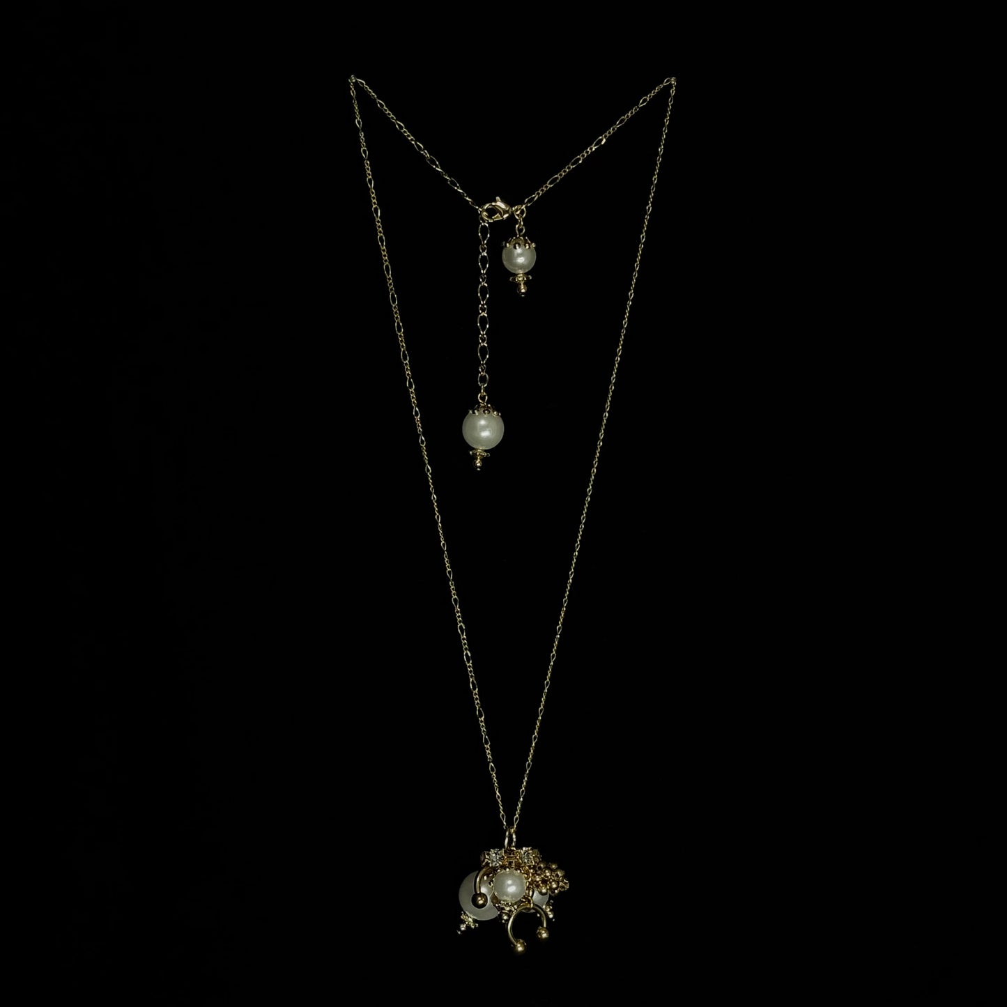 lulu cluster necklace (gold × white )