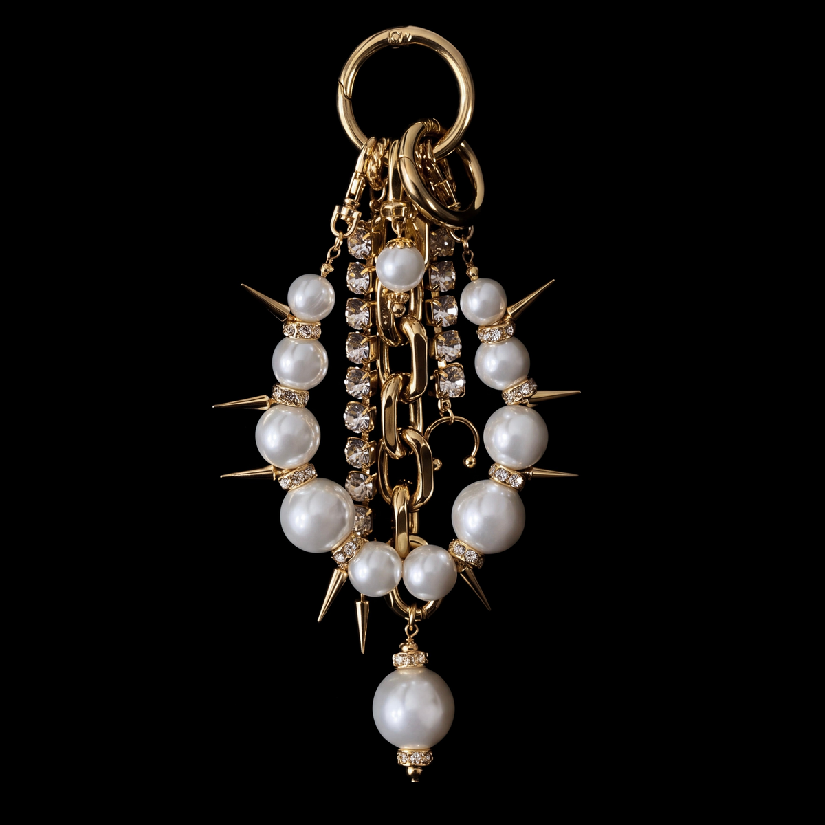 spike multi-way bag  charm (gold)