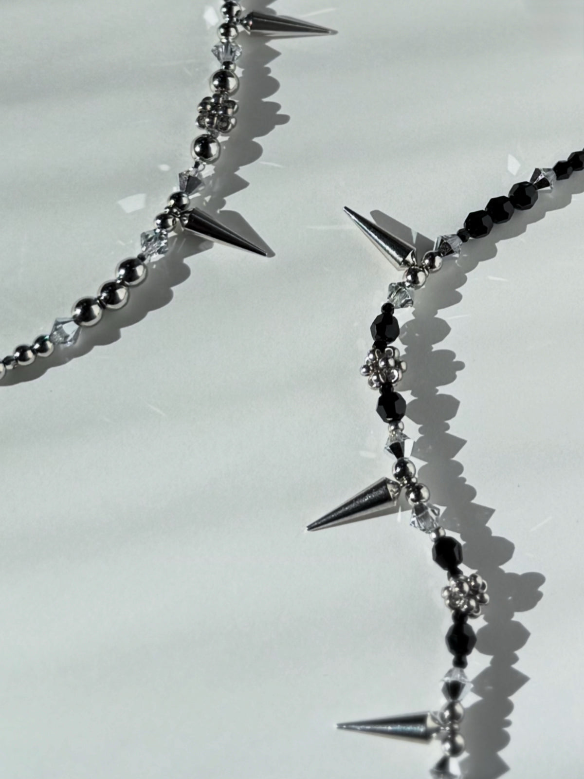 studs crystal bracelet (silver & black)