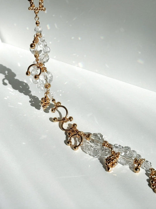 lulu wave choker / necklace  (gold × clear)
