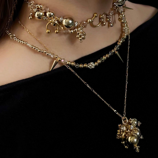 lulu cluster necklace (gold )