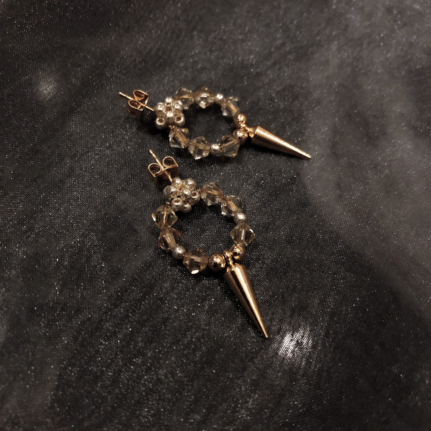 studs crystal pierce (gold)